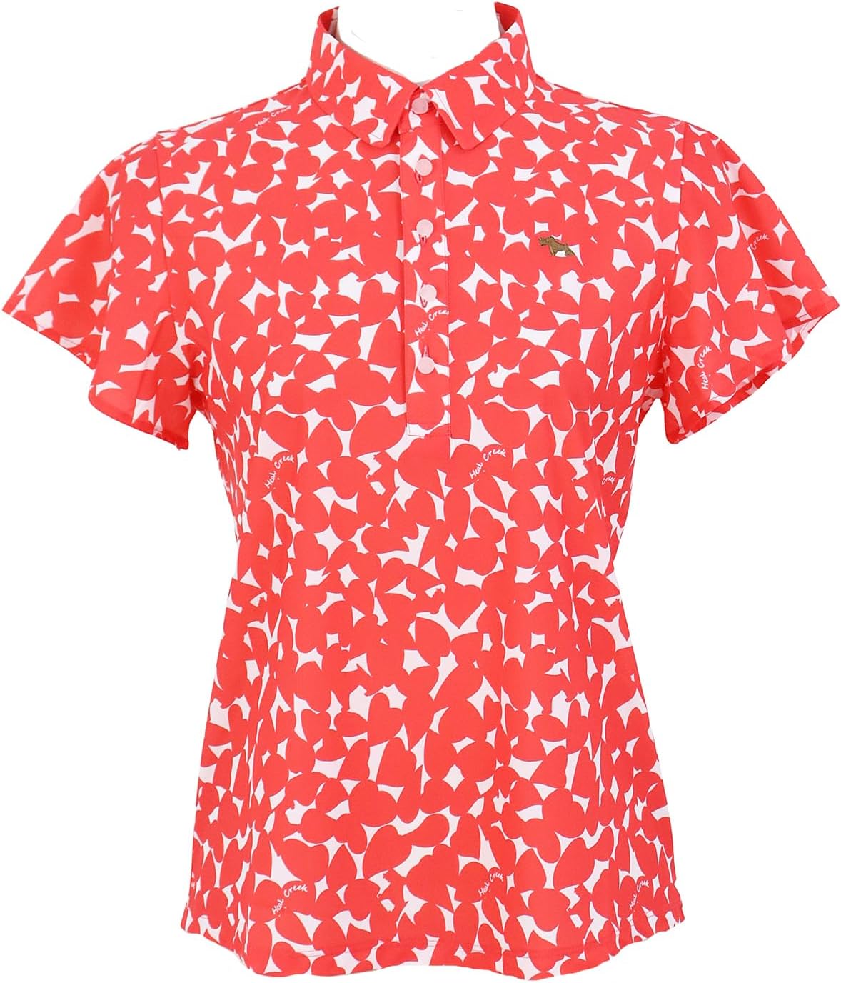Heal Creek Golf　半袖ポロシャツ レディースサイズ　M（40）赤 Heal Creek 【40％OFFセール】ポロシャツ レディース ヒール
